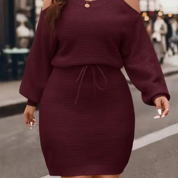 Off-Shoulder Long Sleeve Dress
