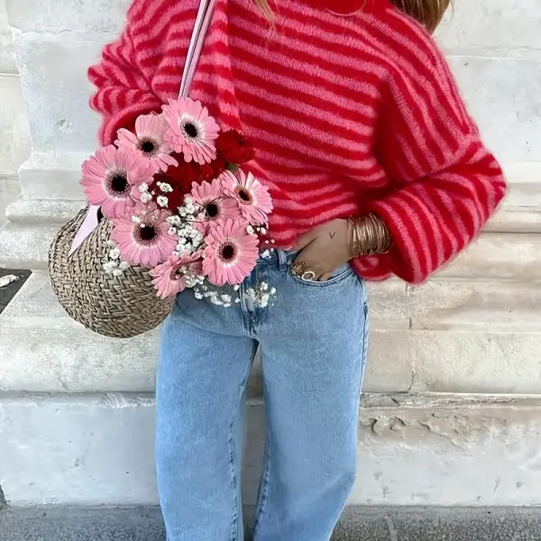 Women'S Casual Color Block Long Sleeve Cardigan