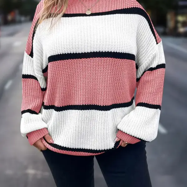 , New Autumn and Winter Striped Sweater