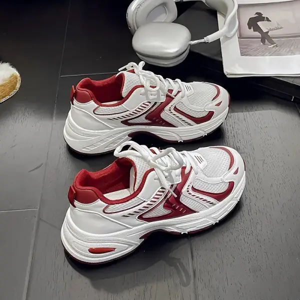 Colorful Mesh Height-Boosting Soft-Sole Comfortable Women'S Sneakers