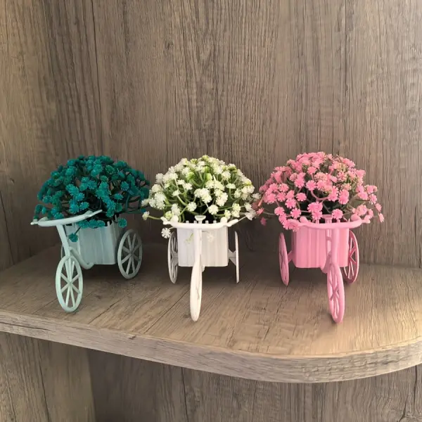 3pcs bicycle with simulated flower set