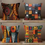 4pcs, Tropical Ethnic Geometric Pattern Pillowcase