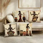4pcs Vibrant African Women Throw Pillow Covers