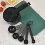 WIEZ 10pcs Plastic Measuring Cups & Spoons Set with Scale Markings