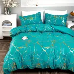 3pcs Classic Hot Stamping Texture Quilt Cover Set