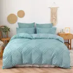 2pcs/3pcs Duvet Cover Set with Boho Grid Tufted Design