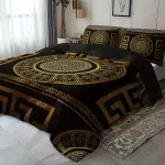 3pcs Black Vintage Compass Quilt Set