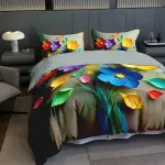 3D Floral Pattern Duvet Cover Set