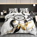 2/3pcs Black, White and Golden Dreamcatcher Printed