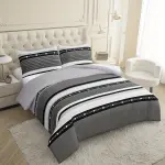 3pcs Mika Grey Stripe Bedding Set