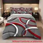 2/3pcs Modern Geometric Line Print Duvet Cover Set