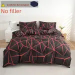3pcs 100% Polyester Brushed Print Black Abstract Quilt