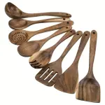 8pcs, Acacia Wooden Kitchen Utensil Set