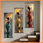 3pcs Art Deco Classic Modern Portrait Frameless Canvas Wall