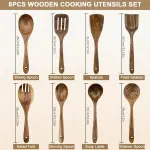 8pcs, Acacia Wooden Kitchen Utensil Set