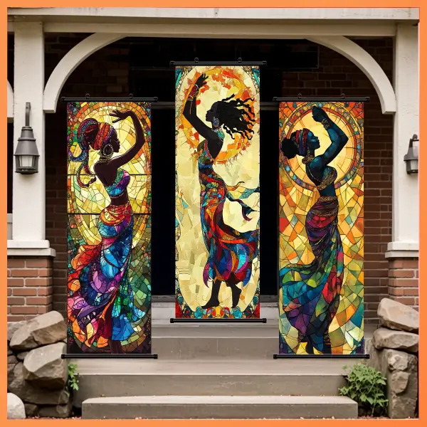 3pcs Hanging Scroll Canvas Wall Art Poster