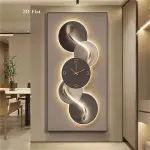 1pc Extra Large Modern Minimalist Abstract Clock - LED Illuminated Canvas Wall Art