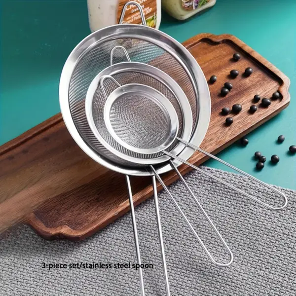 3pcs Stainless Steel Kitchen Strainer Set
