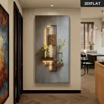 1pc 69.85x139.95 cm Large Frameless Modern Wall Clock with LED Lighting