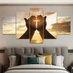 2D Flat, [2D FLAT] 5pcs Frame Prayer Hand Canvas Poster