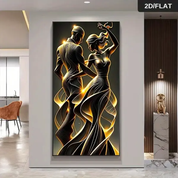 2D Flat, 1pc 59.99x119.99cm Frameless Modern Abstract Lovers Wall