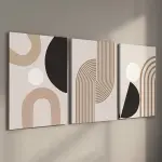 3pcs Framed Modern Minimalist Abstract Line Posters