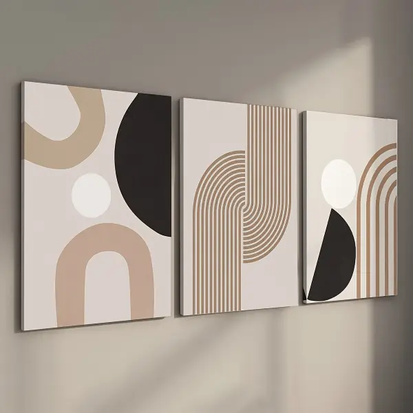 3pcs Framed Modern Minimalist Abstract Line Posters