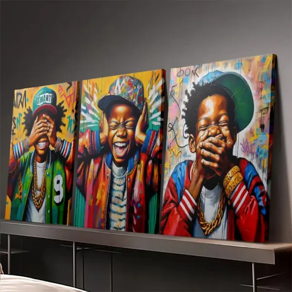 3- piece wooden frame canvas print decoration