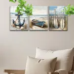 2D flatWood Framed 3pcs Canvas Poster Wall Art