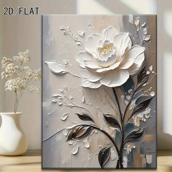 White Flower High-Definition Printed Canvas Wall