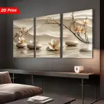 2D Flat, [2D/Flat Print] 3pcs Framed Canvas Painting