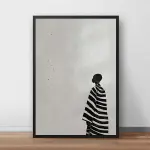 Bold Minimalist Black & White Art Print, 30.48x40.64cm