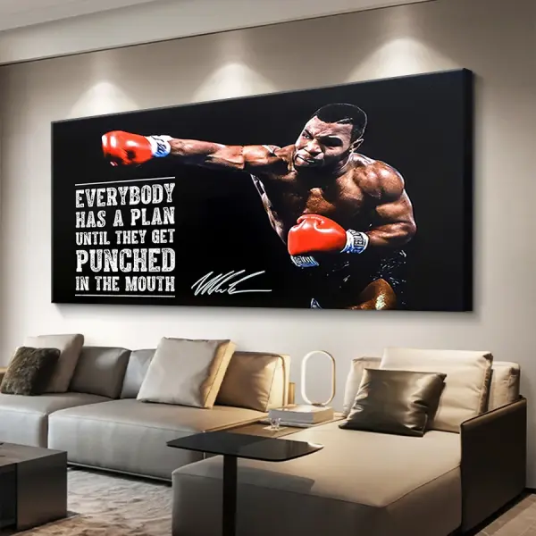 2D Flat, Boxing Theme Motivational Wall Art