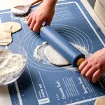 Silicone Rolling Pin and Baking Mat Set