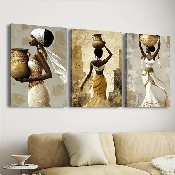 2D Flat, 3pcs Wood Framed Canvas Wall Art