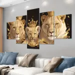 5pcs Lion Family Canvas Wall Art Set