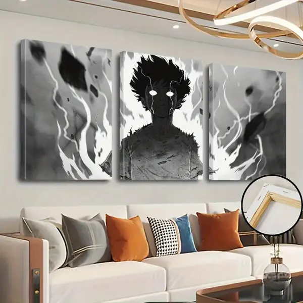 3pcs Framed Anime Boy Canvas Art Set