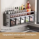 Wall Mount Stainless Steel Spice Rack Organizer