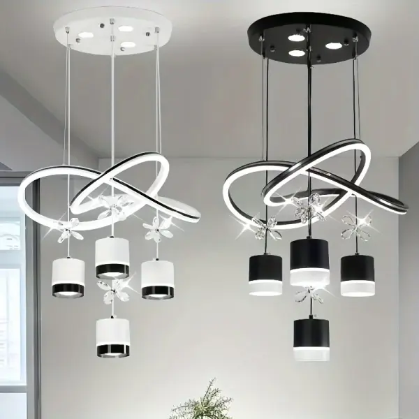 LED restaurant lighting Modern simple new dining room table light four head crystal light luxury