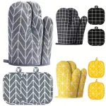 Oven Gloves and Pot Holder 4pcs Set