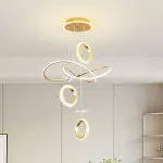 Modern Light Luxury Crystal Flower Chandelier - Golden Acrylic LED Dimmable Semi-Flush Mount