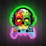 Cool skeleton and game console neon lights, with ten levels of adjustable brightness