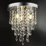 1pc Modern Elegant Crystal Chandelier, Semi-Flush Mount Ceiling Light Fixture