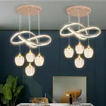 Modern 4-Light LED Pendant Fixture with Three-Color Changing Bulbs