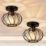 2pcs Semi-recessed Ceiling Light Small Crystal Ceiling Light