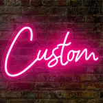 Customizable Neon Sign "Custom" - Adjustable Brightness, USB-Powered Wall Art