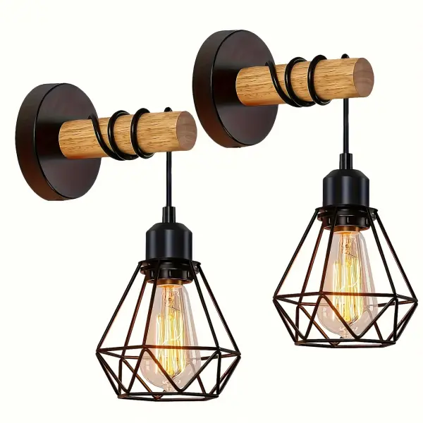 2pcs Farmhouse Wall Lights, Retro Metal Wall Sconces with E26 Bulb Socket
