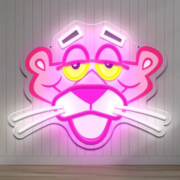 Leopard neon light usb powered wall mounted button control versatile decor