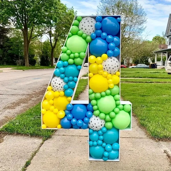 121.92cm Mosaic Balloon Frame Numbers 0-9 - Pre-Cut Thick Foam Marquee for Party Decor