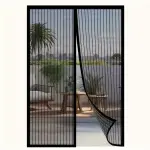 1pc striped soft screen curtain, breathable and mosquito proof